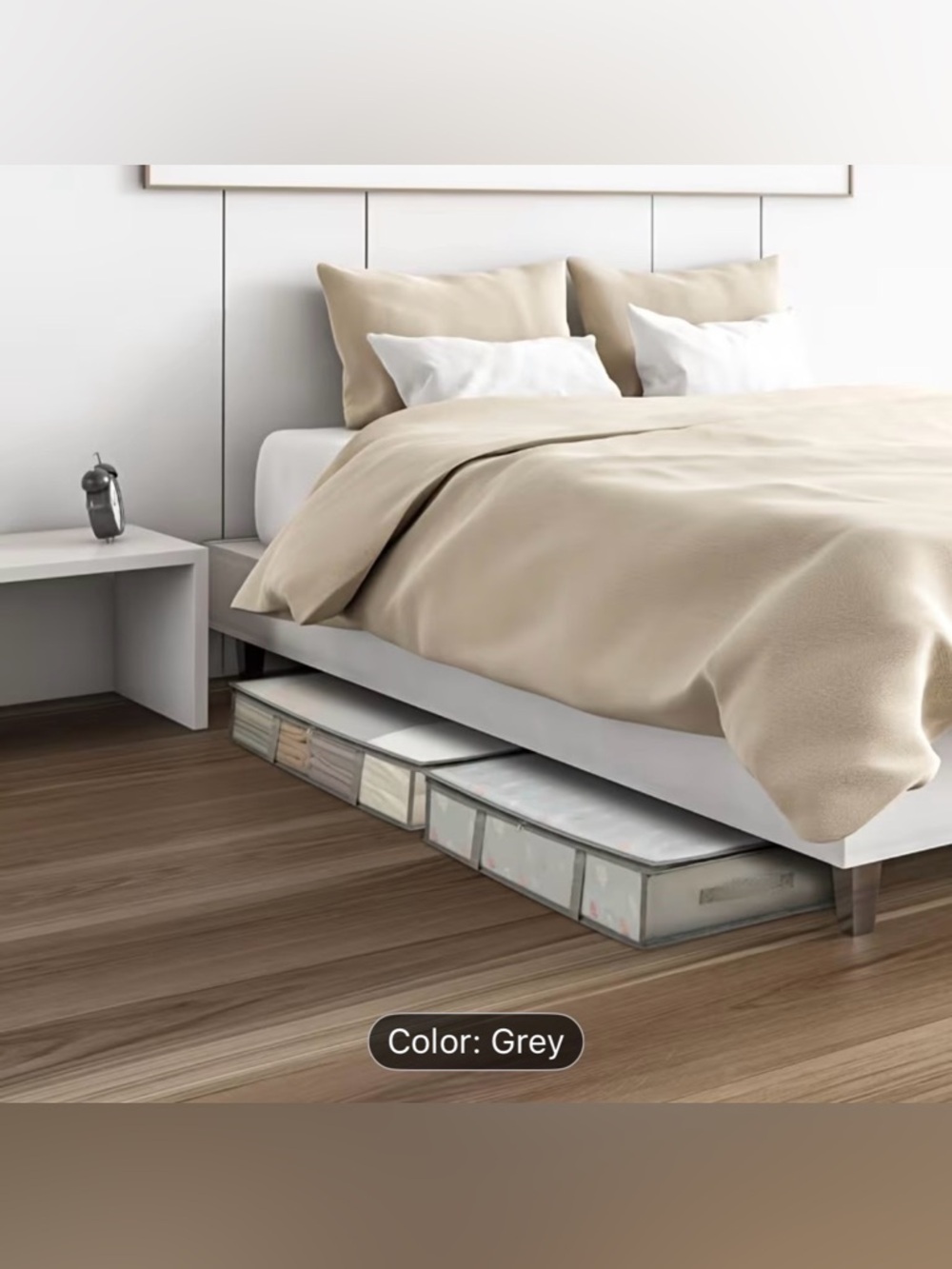 Clear Under Bed Storage Organizer Bag - Gray Set of 2 NWT - Picture 3 of 3